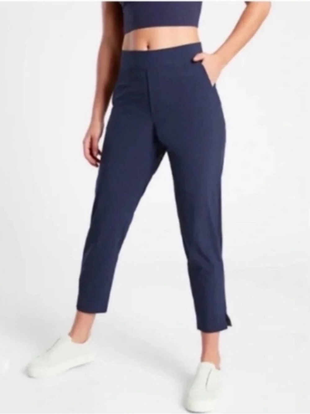 Athleta Brooklyn Ankle Pant in Navy Blue Size 8